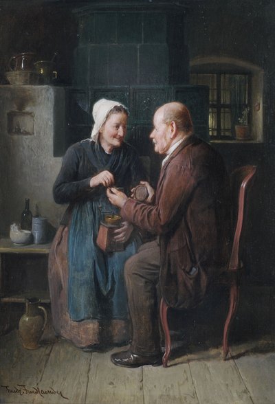 Couple âgé dans un intérieur de cuisine - Friedrich Friedlander